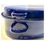 Colonial Accents Palm Tree Plate & Blue Enamel Cookware Set - Vision 5L Pink Casserole