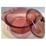 Colonial Accents Palm Tree Plate & Blue Enamel Cookware Set - Vision 5L Pink Casserole