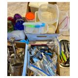 Kitchen Utensil Collection - Assorted Knives, Graters, Scissors & Tools
