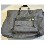 Giorgio Armani Paris Tote Bag - Gray Nylon with Leather Trim - Removable Shoulder Strap