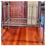 Vintage Iron Crib Frame & Rails - with Wheels