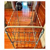 Vintage Iron Crib Frame & Rails - with Wheels