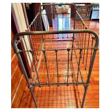 Vintage Iron Crib Frame & Rails - with Wheels