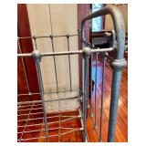 Vintage Iron Crib Frame & Rails - with Wheels