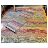 Area Rug - Multicolor Stripe Pattern - Modern Home Decor Accent with matching Runner