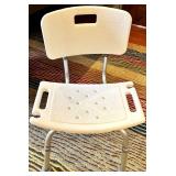 Shower Chair with Backrest, White Bath Safety Seat & Incontinence Supplies