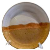 Pottery Blue Leaf Bowl, Plate & Leaf-Shaped Dish with Stone Egg