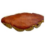 Pottery Blue Leaf Bowl, Plate & Leaf-Shaped Dish with Stone Egg