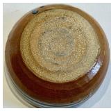 Mixed 7-Piece Glazed Ceramic Bowl Set,  Blue, Brown & Yellow - Signed