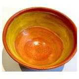 Mixed 7-Piece Glazed Ceramic Bowl Set,  Blue, Brown & Yellow - Signed