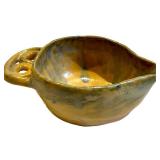 Mixed 7-Piece Glazed Ceramic Bowl Set,  Blue, Brown & Yellow - Signed
