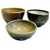 Stoneware Bowls Set of 3 including Bronson