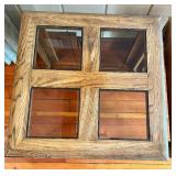 Pair of End Tables - Wooden Glass-Top - 25 x 25 x 21