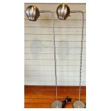 Twin Brushed Nickel Sphere Floor Lamps - 46 Inches Tall (Lot of 2)