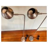 Twin Brushed Nickel Sphere Floor Lamps - 46 Inches Tall (Lot of 2)