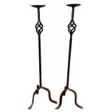 Wrought Iron Candle Holders 35 Inches Tall (Lot of 2)