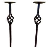 Wrought Iron Candle Holders 35 Inches Tall (Lot of 2)