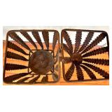 Antique Wrought Iron Lantern Post & Garden Light Fixture