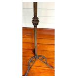 Antique Wrought Iron Lantern Post & Garden Light Fixture