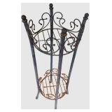 Wrought Iron Plant Stand & Circular Ring Design