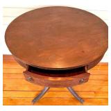 Round Pedestal Table with Drawer - 28-Inch Diameter, 27-Inch High