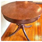 Round Pedestal Table with Drawer - 28-Inch Diameter, 27-Inch High