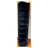 Tall Narrow Corner Shelf Cabinet 12 x 12 x 64 in - Black Floor Display Unit