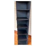 Tall Narrow Corner Shelf Cabinet 12 x 12 x 64 in - Black Floor Display Unit