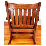Mission Oak Rocking Chair & Leather Seat