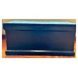 Black Wooden Storage Chest Trunk 36 in x 17 in x 17 in