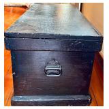 Black Wooden Storage Chest Trunk 36 in x 17 in x 17 in