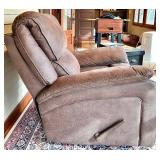 Brown Fabric Recliner Chair & Manual Lever, 40 in W x 45 in D x 40 in H