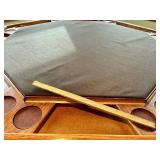 Octagonal Poker Table - Brown Felt Surface & Cup Holders