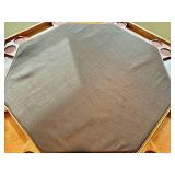 Octagonal Poker Table - Brown Felt Surface & Cup Holders