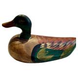 Three Wooden Duck Decoys on Base - Folk Art Carvings