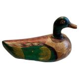 Three Wooden Duck Decoys on Base - Folk Art Carvings