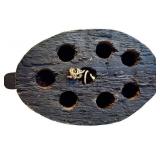 Three Wooden Duck Decoys on Base - Folk Art Carvings