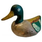 Three Wooden Duck Decoys on Base - Folk Art Carvings