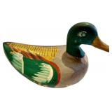 Three Wooden Duck Decoys on Base - Folk Art Carvings