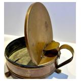 Antique Brass Kitchenware Lot with Kettle, Grinder, Canisters & Thorp Handle