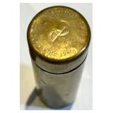 Antique Brass Kitchenware Lot with Kettle, Grinder, Canisters & Thorp Handle