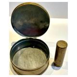 Antique Brass Kitchenware Lot with Kettle, Grinder, Canisters & Thorp Handle