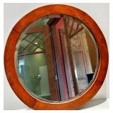 Mirror Set - Rectangular Black-Framed Wall Mirror 15 x 25 x 2 in & Round Wood Frame Mirror 25 in Dia