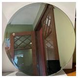 Wood-Framed Rectangular Mirror & Circular Mirror - Pair