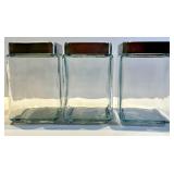 Glass Canister Set with Metal Lids - Sugar Jar with Clamp Lid & Salt & Pepper Shakers