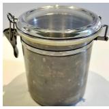 Glass Canister Set with Metal Lids - Sugar Jar with Clamp Lid & Salt & Pepper Shakers