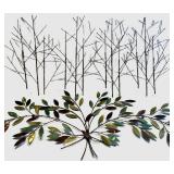 Metal Tree Wall Sculpture & Multicolor Leaves Wall Sculpture
