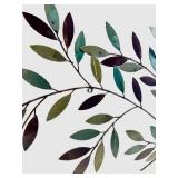 Metal Tree Wall Sculpture & Multicolor Leaves Wall Sculpture