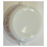 Pyrex Glass Casserole Dish with Lid - Red Berry Pattern - Oven Safe - Gooseberry Pattern
