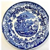 Assorted Blue Transferware including Homer Laughlin and Petrus Regout